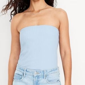Old Navy Light Blue Ribbed Strapless Camisole Tube Top